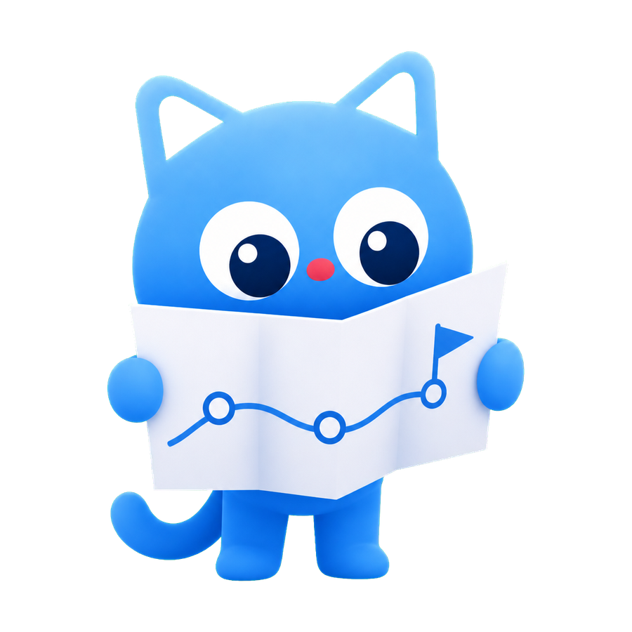Mimi holding a personalized learning roadmap